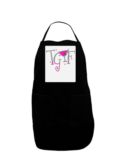 TGIF Martini Panel Dark Adult Apron-Bib Apron-TooLoud-Black-One-Size-Davson Sales