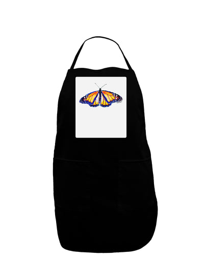 TooLoud Watercolor Monarch Butterfly Panel Dark Adult Apron-Bib Apron-TooLoud-Black-One-Size-Davson Sales