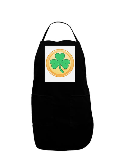 Shamrock Button Vector Design Panel Dark Adult Apron by TooLoud-Bib Apron-TooLoud-Black-One-Size-Davson Sales