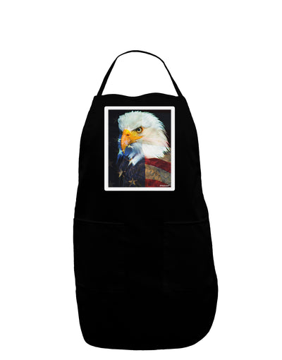 Patriotic Bald Eagle - American Flag Panel Dark Adult Apron by TooLoud-Bib Apron-TooLoud-Black-One-Size-Davson Sales