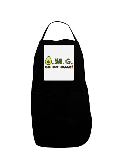 OMG - Oh My Guac - Guacamole Design Panel Dark Adult Apron by TooLoud-Bib Apron-TooLoud-Black-One-Size-Davson Sales