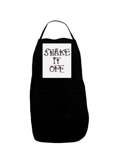 Shake It Off Text Cute with Hearts Panel Dark Adult Apron by TooLoud-Bib Apron-TooLoud-Black-One-Size-Davson Sales