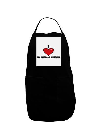 I Heart My Awesome Husband Panel Dark Adult Apron by TooLoud-Bib Apron-TooLoud-Black-One-Size-Davson Sales