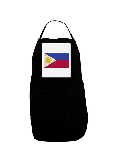 TooLoud Distressed Philippines Flag Panel Dark Adult Apron-Bib Apron-TooLoud-Black-One-Size-Davson Sales