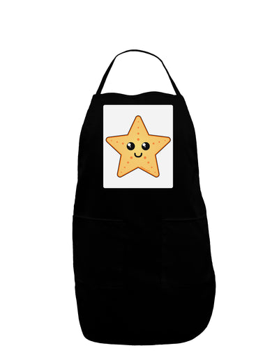 Cute Starfish Panel Dark Adult Apron by TooLoud-Bib Apron-TooLoud-Black-One-Size-Davson Sales