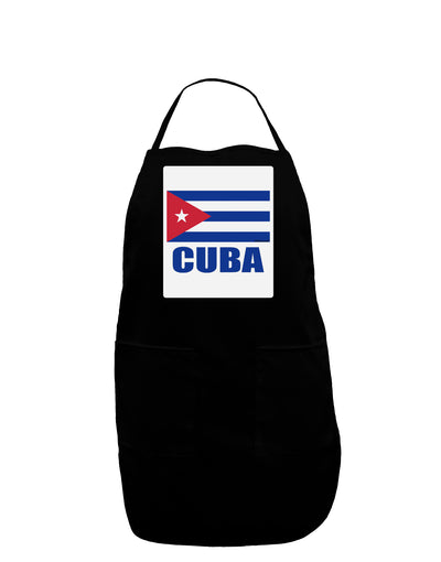 Cuba Flag Cuban Pride Panel Dark Adult Apron by TooLoud-Bib Apron-TooLoud-Black-One-Size-Davson Sales