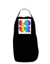 Rainbow LOVE Text Panel Dark Adult Apron by TooLoud-Bib Apron-TooLoud-Black-One-Size-Davson Sales