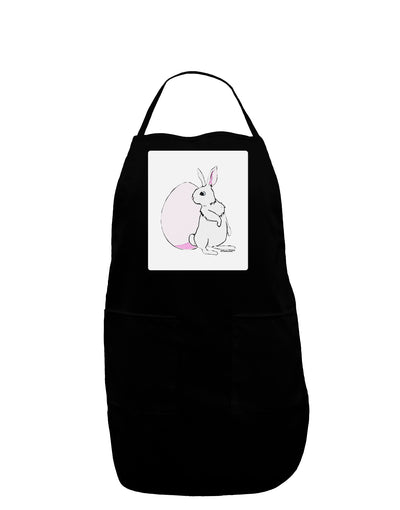 Easter Bunny and Egg Design Panel Dark Adult Apron by TooLoud-Bib Apron-TooLoud-Black-One-Size-Davson Sales