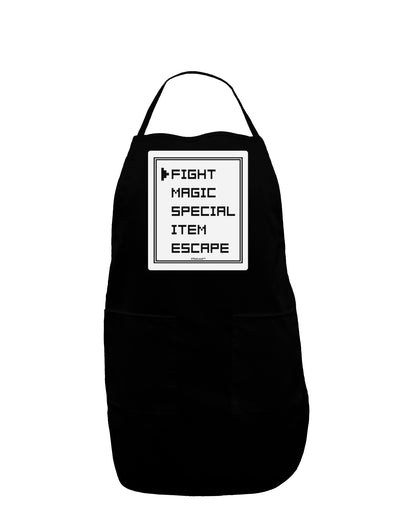 RPG Command Selection List Panel Dark Adult Apron by TooLoud-Bib Apron-TooLoud-Black-One-Size-Davson Sales