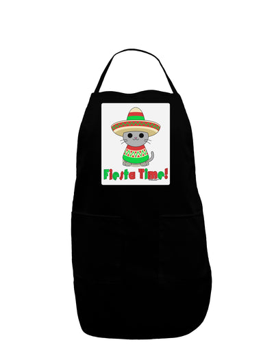 Fiesta Time - Cute Sombrero Cat Panel Dark Adult Apron by TooLoud-Bib Apron-TooLoud-Black-One-Size-Davson Sales