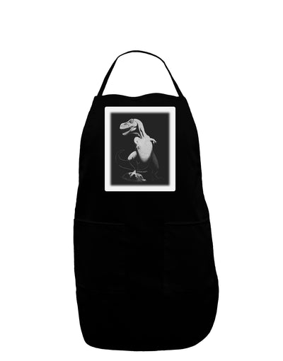 Tyrannosaurus Rex Design - Grayscale Panel Dark Adult Apron by TooLoud-Bib Apron-TooLoud-Black-One-Size-Davson Sales