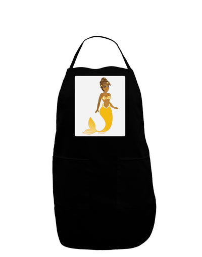 Mermaid Design - Yellow Panel Dark Adult Apron-Bib Apron-TooLoud-Black-One-Size-Davson Sales