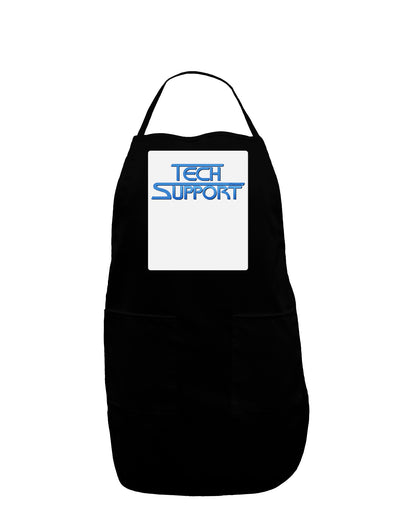 Tech Support Logo Panel Dark Adult Apron-Bib Apron-TooLoud-Black-One-Size-Davson Sales