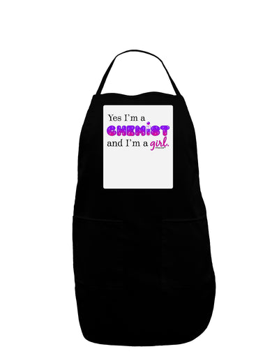 TooLoud Yes I am a Chemist Girl Panel Dark Adult Apron-Bib Apron-TooLoud-Black-One-Size-Davson Sales