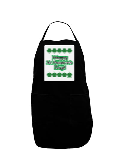 Seeing Double St. Patrick's Day Panel Dark Adult Apron-Bib Apron-TooLoud-Black-One-Size-Davson Sales