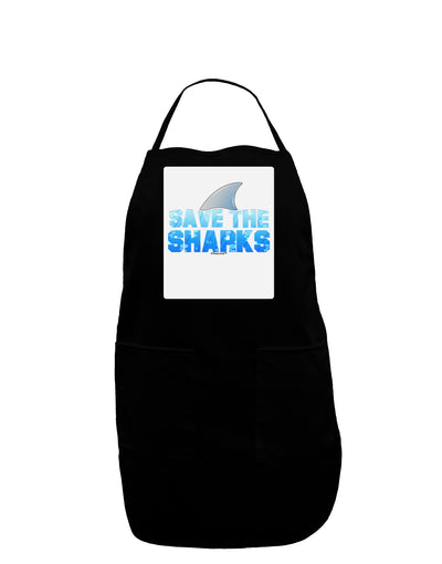 Save The Sharks - Fin Color Panel Dark Adult Apron by TooLoud-Bib Apron-TooLoud-Black-One-Size-Davson Sales