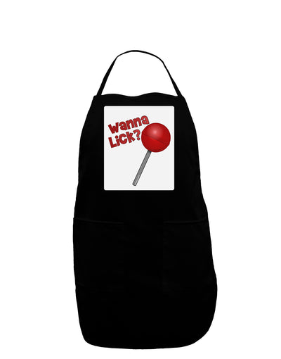 TooLoud Wanna Lick Lollipop Panel Dark Adult Apron-Bib Apron-TooLoud-Black-One-Size-Davson Sales