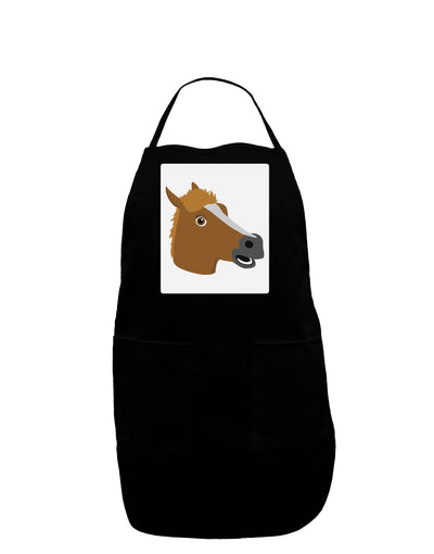 Silly Cartoon Horse Head Panel Dark Adult Apron-Bib Apron-TooLoud-Black-One-Size-Davson Sales