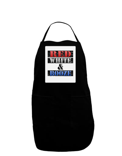 Red White & Booze Panel Dark Adult Apron-Bib Apron-TooLoud-Black-One-Size-Davson Sales