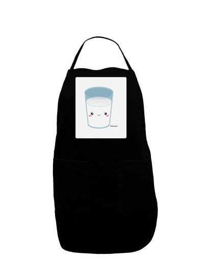 Cute Matching Milk and Cookie Design - Milk Panel Dark Adult Apron by TooLoud-Bib Apron-TooLoud-Black-One-Size-Davson Sales