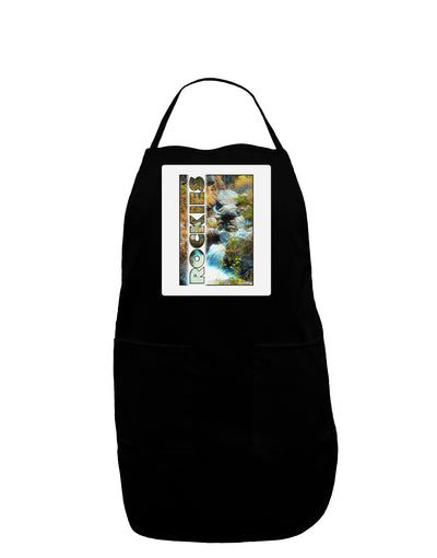 Rockies Waterfall with Text Panel Dark Adult Apron-Bib Apron-TooLoud-Black-One-Size-Davson Sales