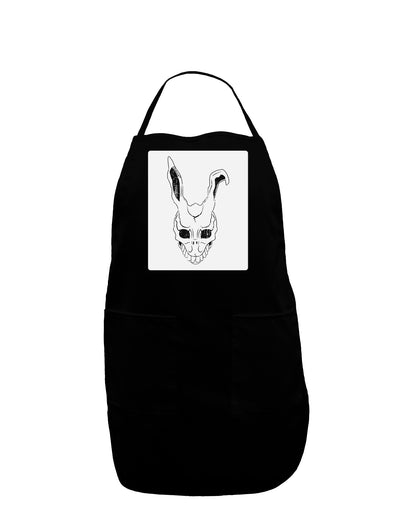 Scary Bunny Face White Distressed Panel Dark Adult Apron-Bib Apron-TooLoud-Black-One-Size-Davson Sales