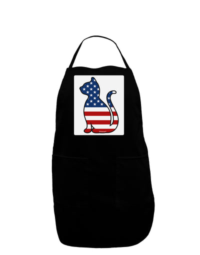 Patriotic Cat Design Panel Dark Adult Apron by TooLoud-Bib Apron-TooLoud-Black-One-Size-Davson Sales