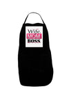 Wife Mom Boss Panel Dark Adult Apron-Bib Apron-TooLoud-Black-One-Size-Davson Sales