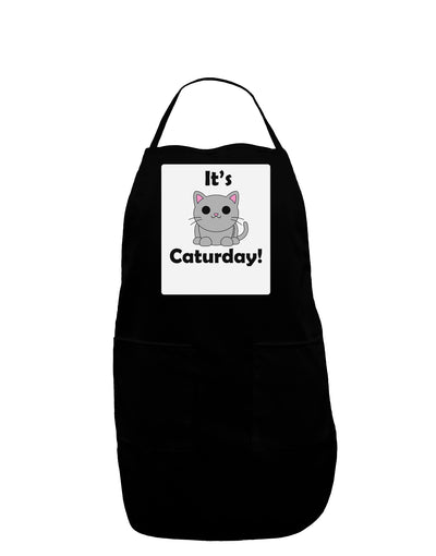 It's Caturday Cute Cat Design Panel Dark Adult Apron by TooLoud-Bib Apron-TooLoud-Black-One-Size-Davson Sales