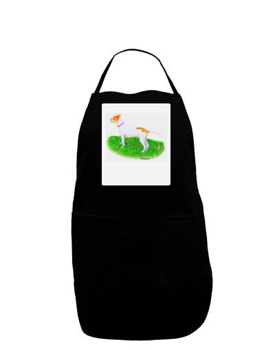 Vigilant Dog Watercolor Panel Dark Adult Apron-Bib Apron-TooLoud-Black-One-Size-Davson Sales