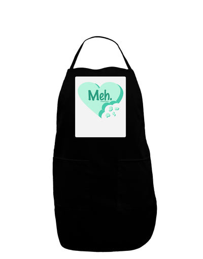 Meh Candy Heart Green - Valentines Day Panel Dark Adult Apron by TooLoud-Bib Apron-TooLoud-Black-One-Size-Davson Sales