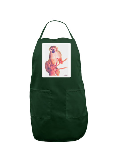 Monkey in Tree Watercolor Panel Dark Adult Apron-Bib Apron-TooLoud-Hunter-One-Size-Davson Sales