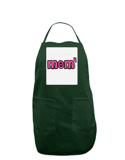 Mom to the Fourth Power - Cute Mom of 4 Design Panel Dark Adult Apron by TooLoud-Bib Apron-TooLoud-Hunter-One-Size-Davson Sales