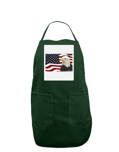 Patriotic USA Flag with Bald Eagle Panel Dark Adult Apron by TooLoud-Bib Apron-TooLoud-Hunter-One-Size-Davson Sales