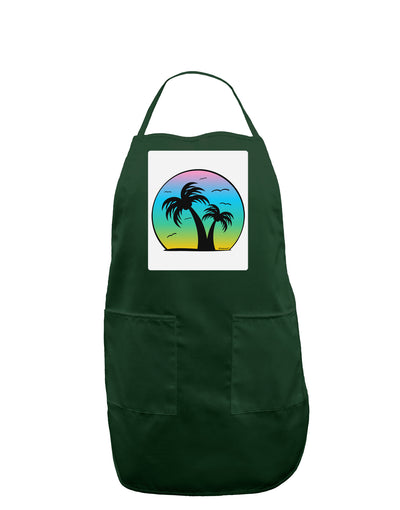 Palm Trees Silhouette - Beach Sunset Design Panel Dark Adult Apron-Bib Apron-TooLoud-Hunter-One-Size-Davson Sales