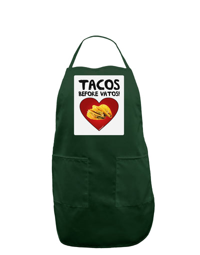 Tacos before Vatos Panel Dark Adult Apron-Bib Apron-TooLoud-Hunter-One-Size-Davson Sales