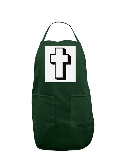 Simple Cross Design Glitter - Black Panel Dark Adult Apron by TooLoud-Bib Apron-TooLoud-Hunter-One-Size-Davson Sales