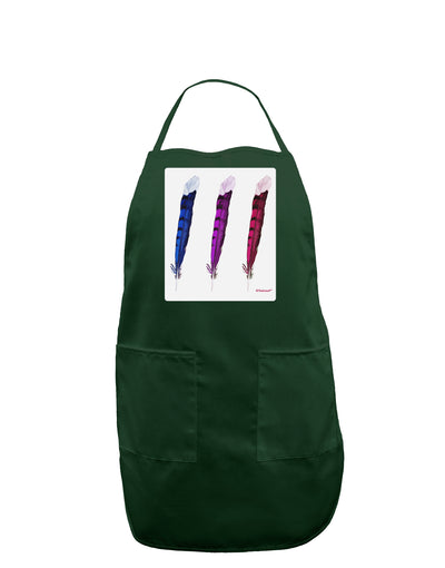 Graphic Feather Design - Feather Trio Panel Dark Adult Apron by TooLoud-Bib Apron-TooLoud-Hunter-One-Size-Davson Sales