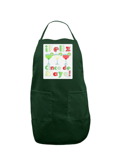 Margaritas - Mexican Flag Colors - Feliz Cinco de Mayo Panel Dark Adult Apron by TooLoud-Bib Apron-TooLoud-Hunter-One-Size-Davson Sales