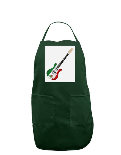 Mexican Flag Guitar Design Panel Dark Adult Apron by TooLoud-Bib Apron-TooLoud-Hunter-One-Size-Davson Sales