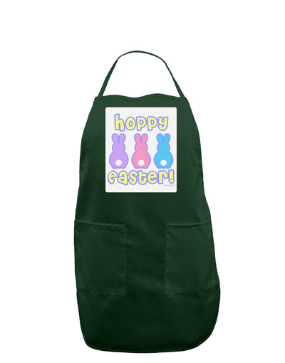 Three Easter Bunnies - Hoppy Easter Panel Dark Adult Apron by TooLoud-Bib Apron-TooLoud-Hunter-One-Size-Davson Sales