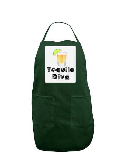 Tequila Diva - Cinco de Mayo Design Panel Dark Adult Apron by TooLoud-Bib Apron-TooLoud-Hunter-One-Size-Davson Sales