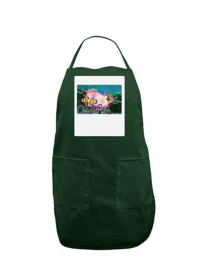 Clownfish Watercolor Text Panel Dark Adult Apron-Bib Apron-TooLoud-Hunter-One-Size-Davson Sales