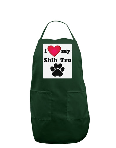 I Heart My Shih Tzu Panel Dark Adult Apron by TooLoud-Bib Apron-TooLoud-Hunter-One-Size-Davson Sales