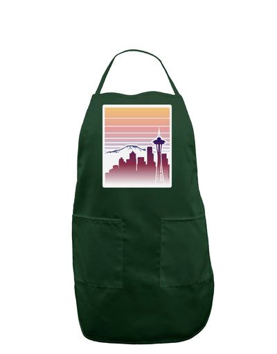 Seattle Skyline Sunrise Panel Dark Adult Apron-Bib Apron-TooLoud-Hunter-One-Size-Davson Sales