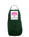 Lotus Flower Design Gradient - Text Panel Dark Adult Apron by TooLoud-Bib Apron-TooLoud-Hunter-One-Size-Davson Sales