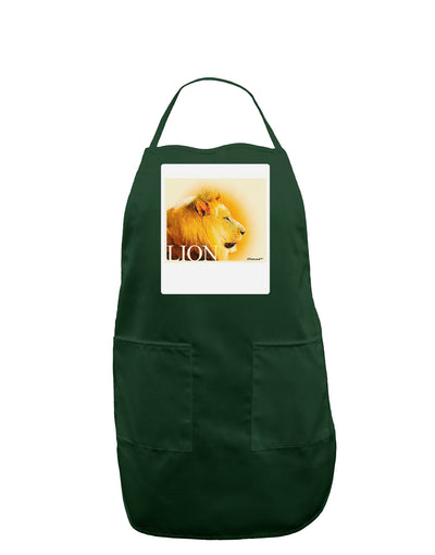 Lion Watercolor 3 Text Panel Dark Adult Apron-Bib Apron-TooLoud-Hunter-One-Size-Davson Sales