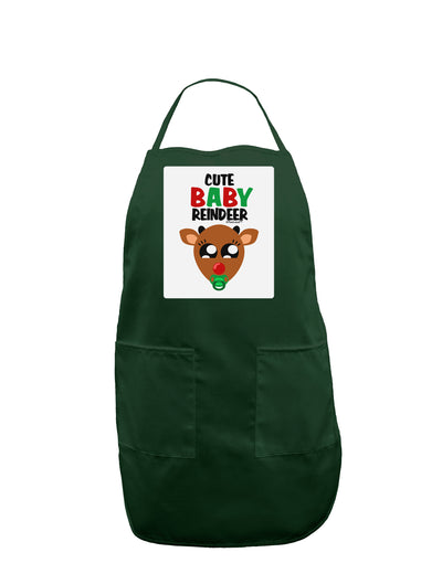 Cute Baby Reindeer Matching Deer Panel Dark Adult Apron-Bib Apron-TooLoud-Hunter-One-Size-Davson Sales