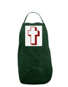 Simple Cross Design Glitter - Red Panel Dark Adult Apron by TooLoud-Bib Apron-TooLoud-Hunter-One-Size-Davson Sales