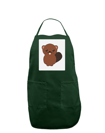 Cute Beaver Panel Dark Adult Apron-Bib Apron-TooLoud-Hunter-One-Size-Davson Sales